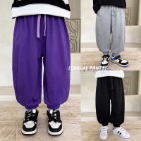 JusenShayu儿童运动裤2022秋装韩版男小童宽松长裤宝宝休闲束脚