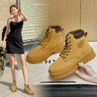 Ceen Bulled英伦厚底马丁靴女靴子经典大头短靴系带大黄靴百搭休