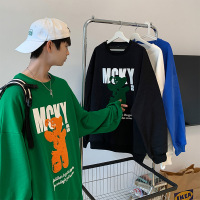 Three Sons2022秋季时尚潮牌复古创意小人字母刺绣上衣宽松休闲