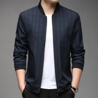 Ceba2022秋季新款男装夹克拉链春秋长袖外套男式棒球领条纹外套