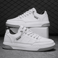 Ceba韩版皮面休闲纯色小白鞋2022秋季新款低帮套脚青年休闲运动