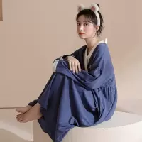 2022新款睡衣女秋冬季长袖睡裙可爱大码网红甜美连衣裙