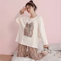 2022年新款秋季韩版睡衣春秋休闲长袖简约套头女士家居服套装秋