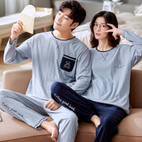 2022年新款情侣睡衣女春秋季长袖韩版可爱卡通休闲男士家居服