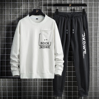 Three Sons卫衣男潮ins圆领套头运动套装男士春秋季搭配帅气潮