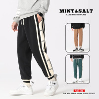 Three Sons休闲裤男修身小脚九分潮流痞帅贴标裤子男2022秋季潮