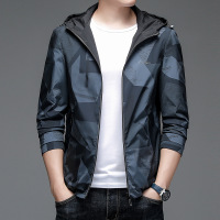 Ceba2022秋季新款双面穿连帽薄款夹克男韩版青年男士印花休闲外