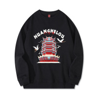 Brookings2022秋冬潮牌圆领卫衣男滕王阁重工刺绣国潮宽松长袖情