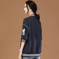 Brookings立领拼接长袖女士短外套2022年秋装新款韩版宽松刺绣棒