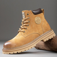 Ceba马丁靴男2022潮流高帮工装鞋冬季大黄靴英伦休闲靴子男潮沙