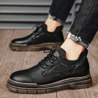 Ceba秋季男士纯色马丁低帮皮鞋休闲正装商务工作厚底百搭2022潮