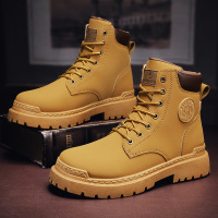 Ceba马丁靴2022秋冬季英伦风潮流帅气纯色百搭机车靴厚底皮面男