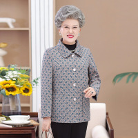 老年人秋装外套女奶奶装长袖上衣60岁70妈妈装老太太春秋毛呢外
