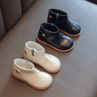 Three Sons2022秋季新款纯色圆头潮流儿童时装靴3-6岁女宝宝学步