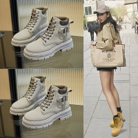 Ceen Bulled英伦马丁靴女2022秋季新款厚底大黄短靴机车靴子百搭