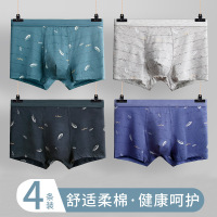 Brookings男士内裤 U凸印花男士平角裤 男士印花四角内裤