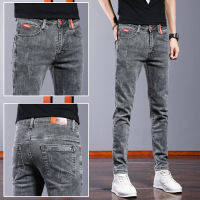 Ceen Bulled牛仔裤男士秋季薄款2022年潮牌修身秋季小脚裤灰色休