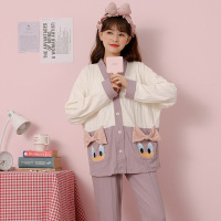 DBMG睡衣女士春秋季和服开衫长袖2022年新款秋天家居服套装网红