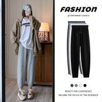 Three Sons华夫格运动裤女秋季百搭高腰显瘦直筒裤小个子休闲哈