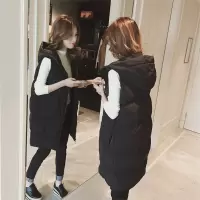 棉马甲女中长款冬新款韩版大码休闲百搭马甲背心外套胖