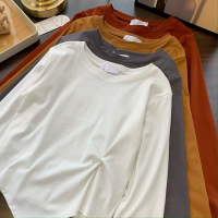 2022秋/会回购的tee!太软糯又舒服圆领长袖T恤女内搭打底衫