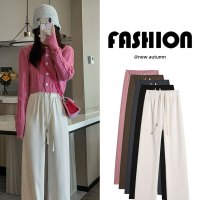 Ceba灯芯绒阔腿裤女裤子春秋季宽松显瘦日系慵懒风高腰坠感休闲