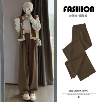 Ceen Bulled咖色西装阔腿裤女秋冬新款高腰宽松垂感ins简约韩系