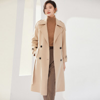 Ceen Bulled2022秋季新款双面呢大衣女中长款宽松西装领加厚羊毛