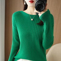 Ceen Bulled一字领毛衣 坑条身针织衫低圆领套头打底衫女22秋冬