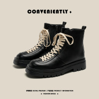 DBMG2022秋季新款马丁靴高帮英伦风ins潮鞋工装显瘦机车皮靴W