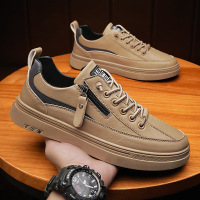 Ceba秋季男鞋2022新款运动休闲工装平板鞋一脚蹬懒人英伦风皮鞋