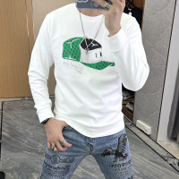 Brookings2022秋冬新款圆领卫衣男士个性帽子烫钻印花长袖上衣套