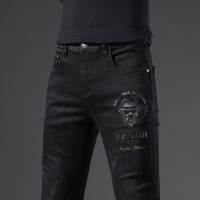 Brookings2022欧洲风格轻时尚牛仔裤男黑色小头小直筒裤弹力裤子