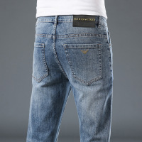 Brookings牛仔裤男2022秋冬品牌混搭修身小脚弹力潮流韩版休闲长