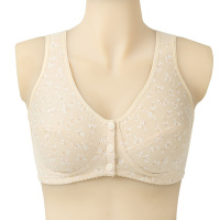 春季薄棉薄款运动哺乳文胸女中老年前扣背心式无钢圈舒适内衣