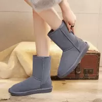 Jusen Shayu雪地靴女2022新款秋冬加绒加厚女鞋牛皮保暖雪地棉鞋