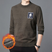 新款中青男士毛衣圆领韩版秋冬季针织衫雪貂绒毛衫休闲打底衫