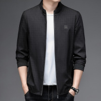 棒球领外套男2022新款秋季格子立领夹克衫中青年时尚休闲男装上