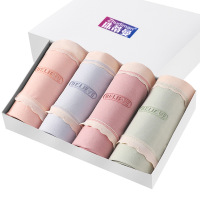 Brookings棉质女士内裤 绵柔云感中腰三角裤女 ins风女士内裤盒