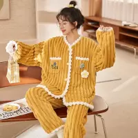 Brookings元气满满!加厚保暖女士家居服 法兰绒家居服套装女