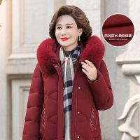 妈妈装冬装时尚羽绒服中年女装洋气狐狸毛领外套40岁50女装中长