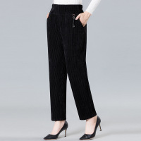 2022妈妈装冬季裤子女中老年女装加厚雪尼尔裤外穿新款直筒裤大