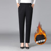 2022妈妈冬季裤子女中年妈妈加绒加厚保暖棉裤外穿新款直筒裤大