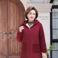 2022年妈妈装新款外套时尚中年女装冬装颗粒绒拼接款