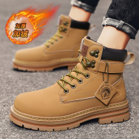 Ceba2022冬季上新皮面高帮厚底加绒大黄马丁靴保暖防寒休闲运动