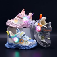 Three Sons2022秋冬新款儿童运动鞋宝宝带灯学步机能鞋女童老爹