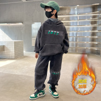 Three Sons男童加绒加厚套装秋冬装2022新款男孩儿童运动两件套