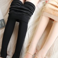 Ceba打底裤女外穿秋冬季加厚加绒保暖秋裤黑色连裤袜裸感肉色光