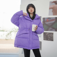 Three Sons收腰设计感加厚连帽服女中长款韩版2022冬季新款宽松