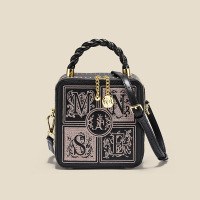 Three Sons包包女2022新款轻奢复古绣花手提盒子包国风时尚单肩